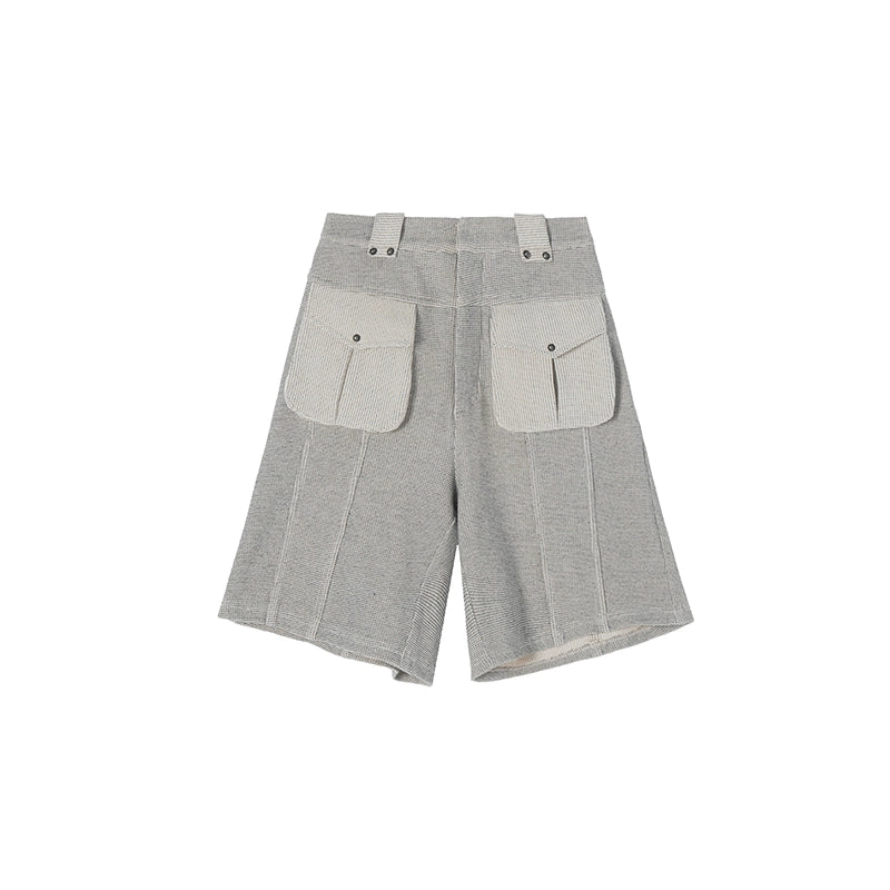 Waffle Knit Set: Zipper Shorts