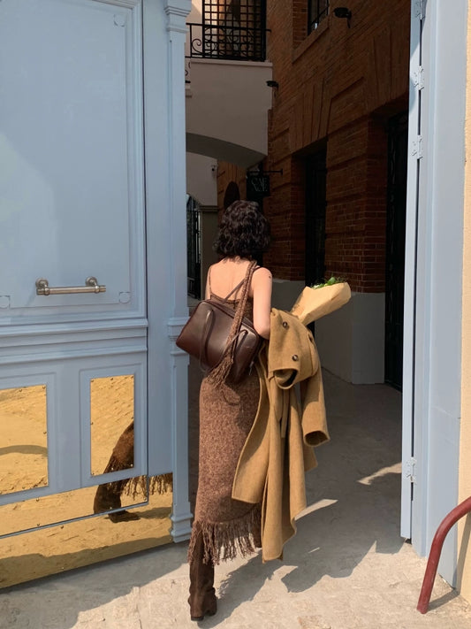 Brownie Tassel Suspender Halterneck Dress – Retro Party Elegance