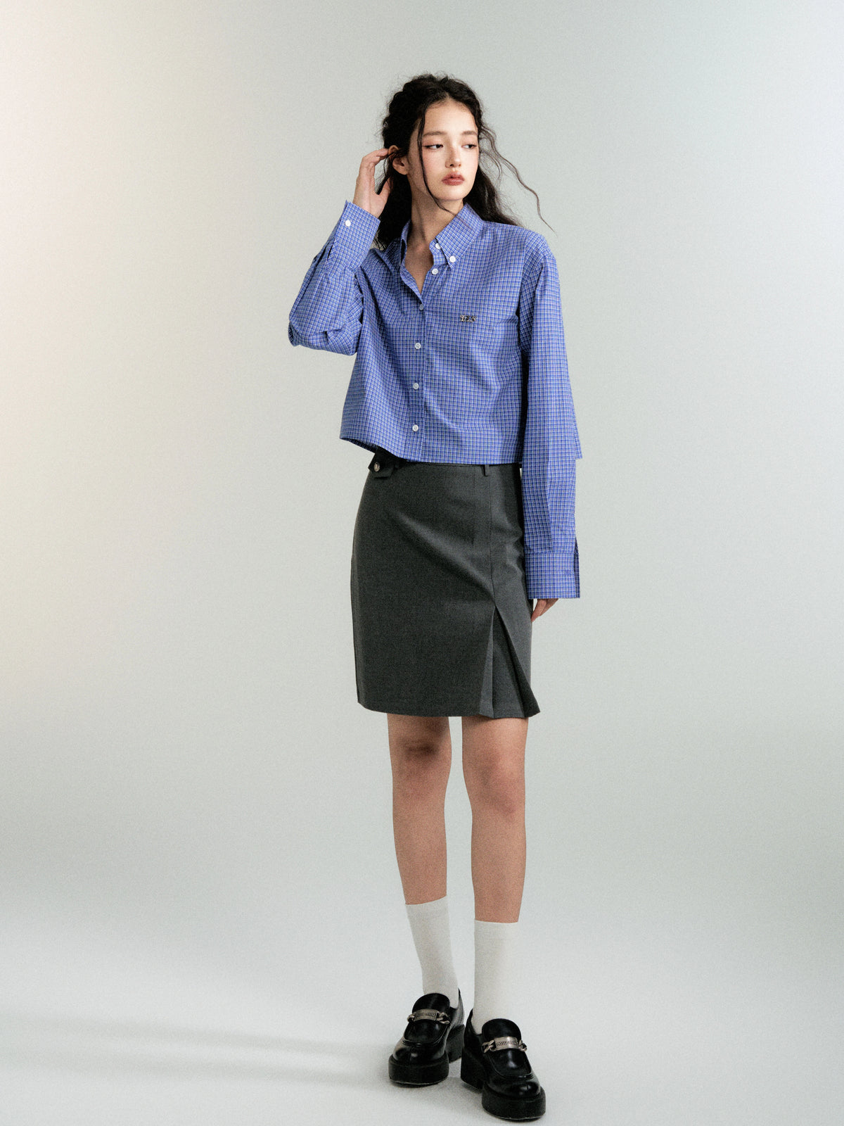 Old Money Straight-Leg Slit Suit Skirt (Versatile Slim Fit)