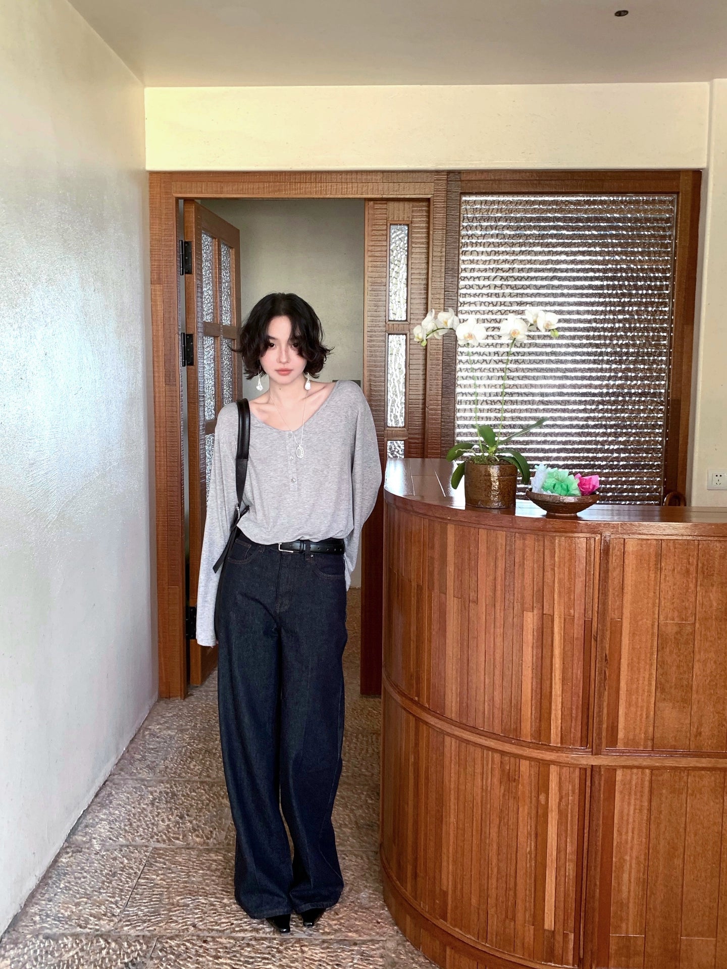 Cloud Walk Tencel Wool-Blend Long Sleeve Top – Retro Autumn/Winter Edition