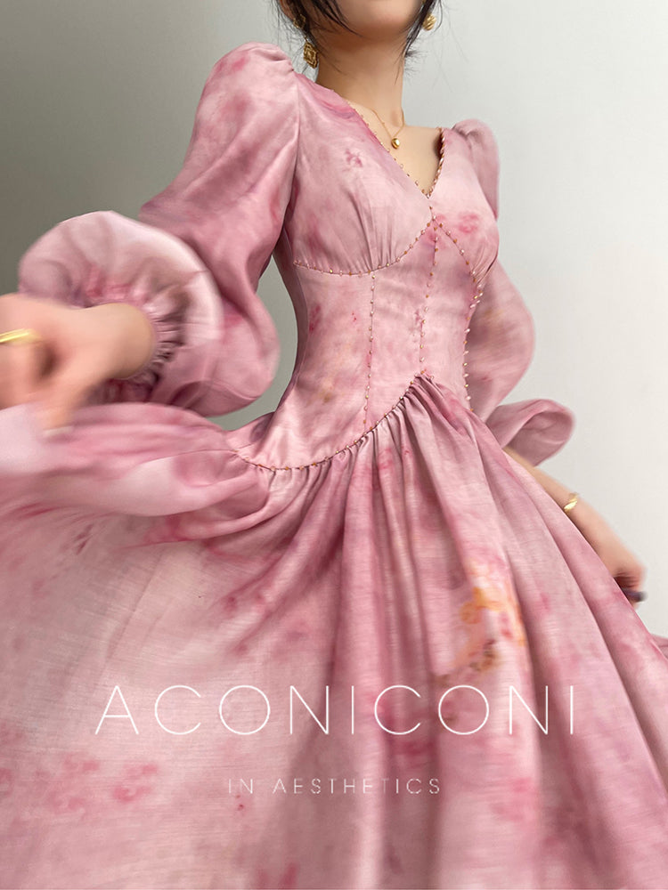 French Beaded V-Neck Dress