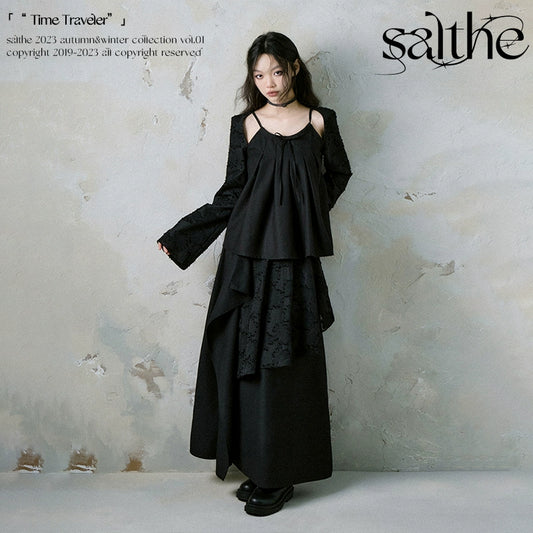 Dawn White Dew Right Angle Shoulder Pleated Top Set