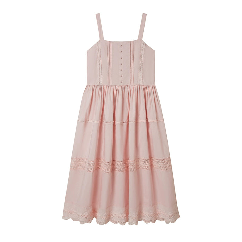 فستان بحزام دانتيل