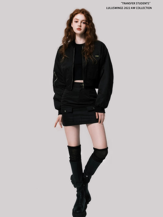 Casual Cotton Baseball Jacket - American Retro