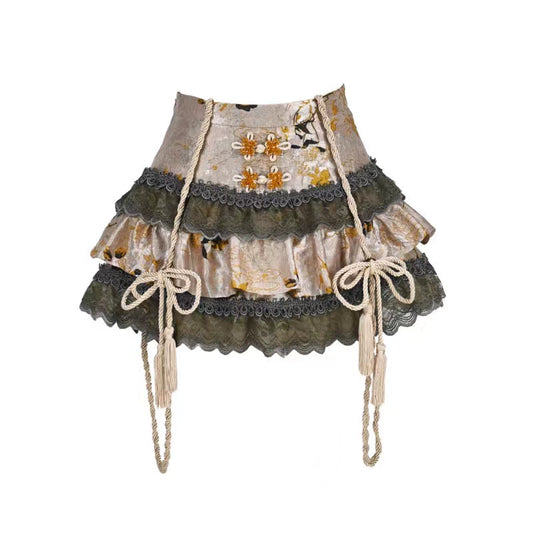 Spring Dragon Jacquard Spice Girl Skirt