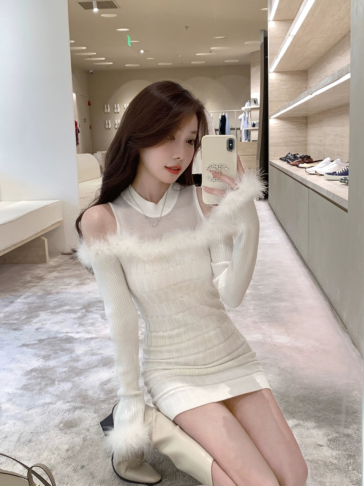 Rabbit Hair Knit Dress by Romance of Ushuaia