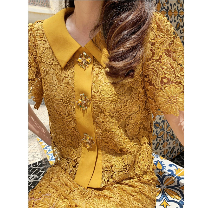 Tuscany Sunshine Beaded Lace Set