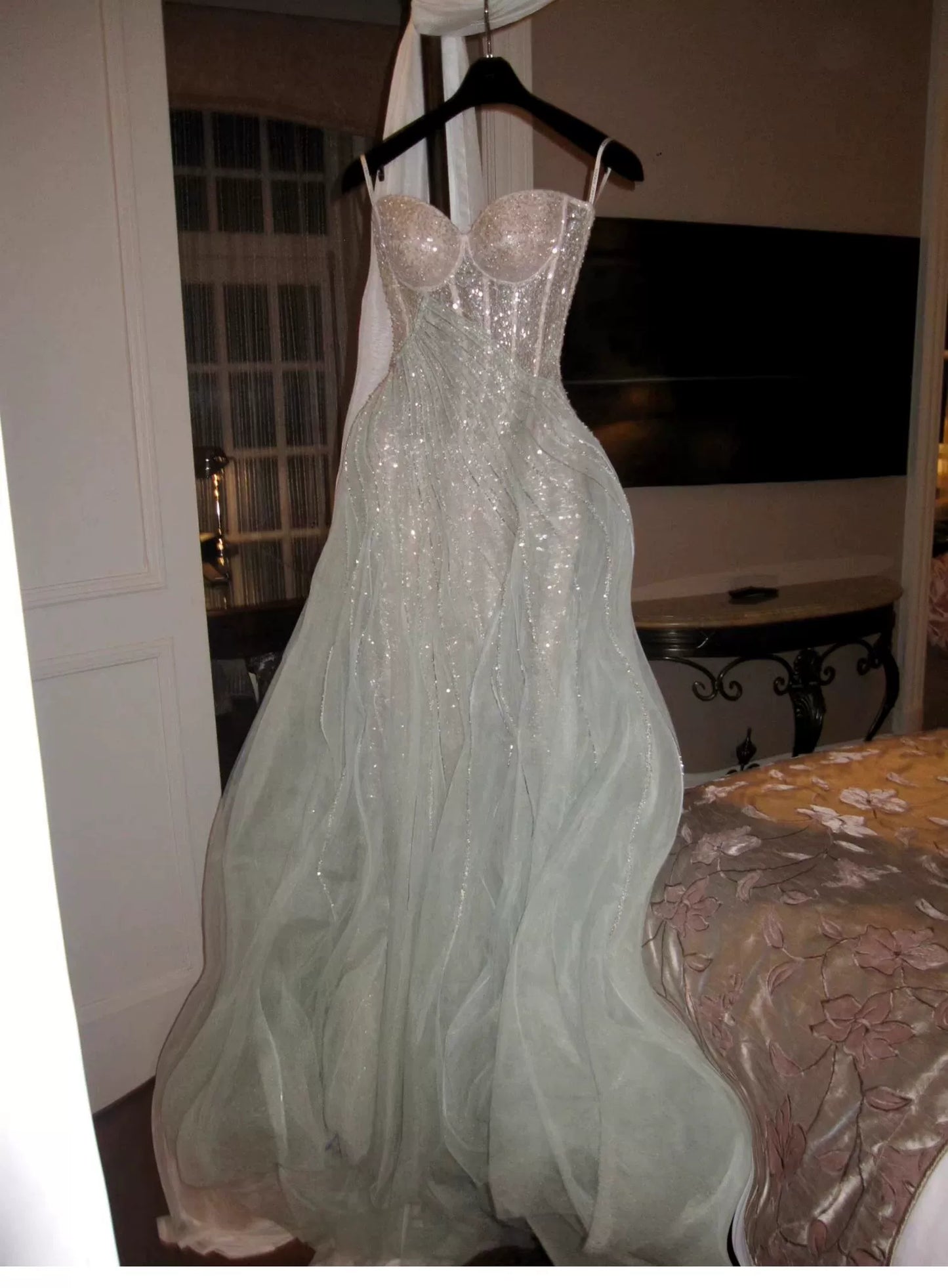 Fishbone One-Shoulder Gown – Luxe Bridal Birthday & Morning Robe Design