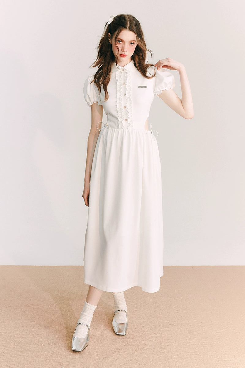 Hazy Parisian - Slim Fit Bubble Sleeve Dress