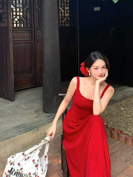 Retro Waistline Square Neck Dress