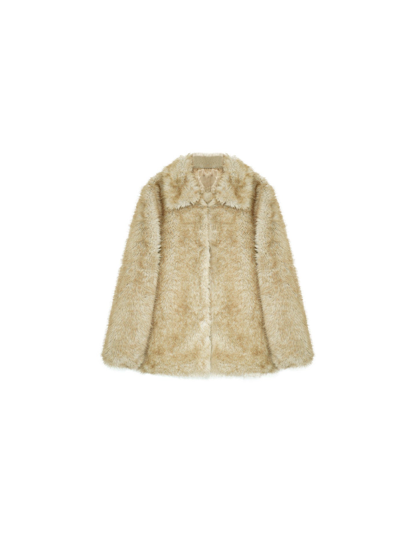 Luxe Eco Fur Coat with Classic Lapel