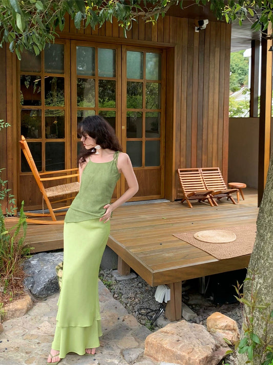 Camisola con dobladillo irregular y cordones