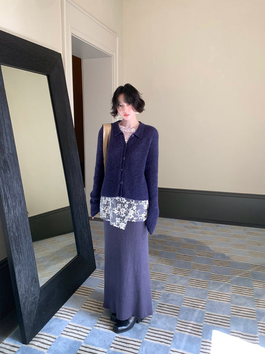 Caramel Rum Single-Breasted Knit Cardigan – French Retro Autumn Essential