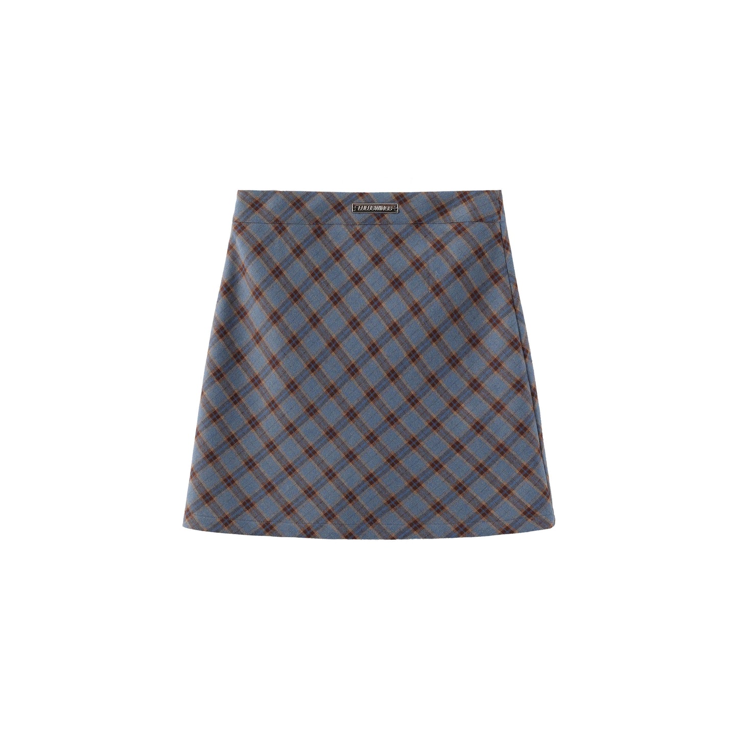 Retro Chic Blue Check A-Line Skirt for Women (Preppy Style)