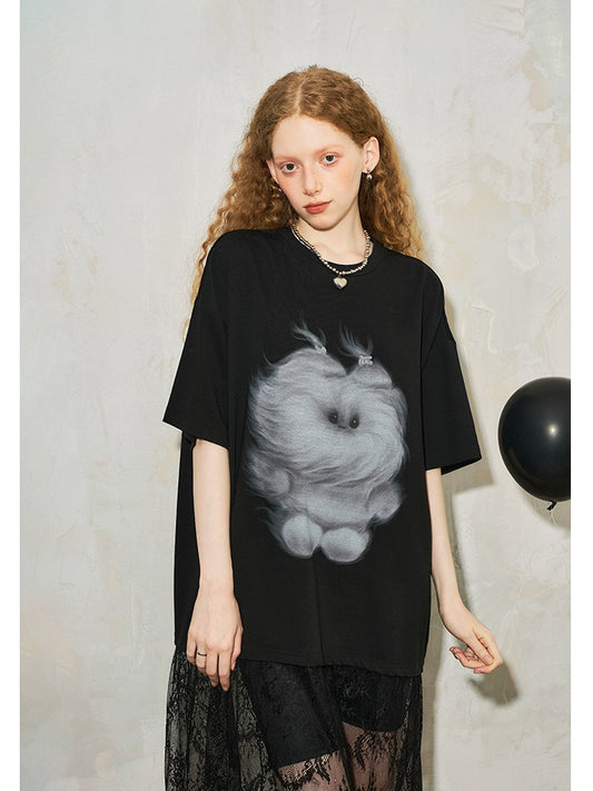 فستان تي شيرت من الدانتيل المرقعة القطيفة