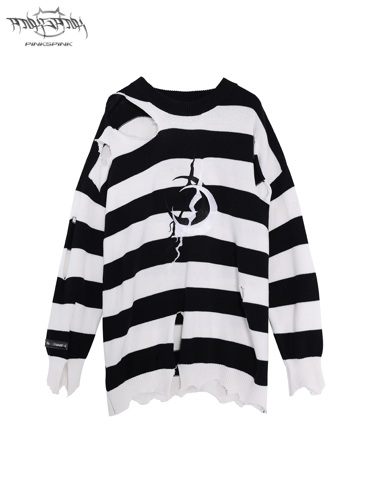 Destruction Striped Sweater – Electric Moon Punk Aesthetic