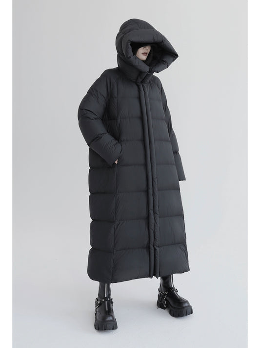 Niche Silhouette White Duck Down Jacket with Unique Warmth