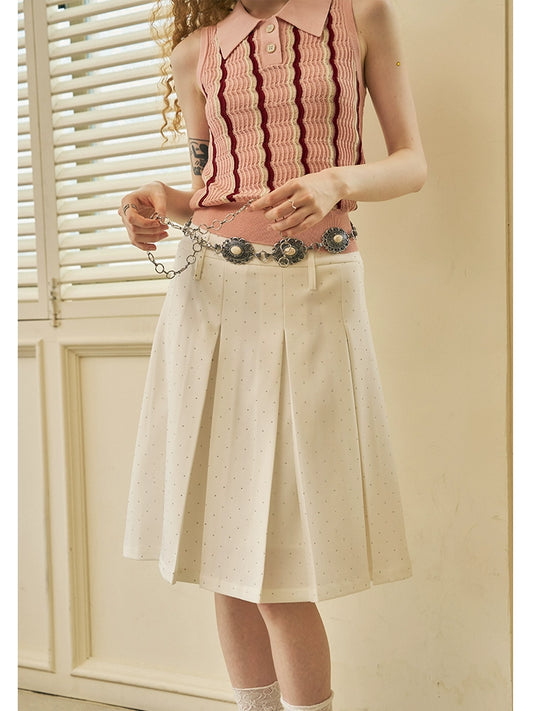 رقصة البولكا نقطة مطوي تنورة ميدي