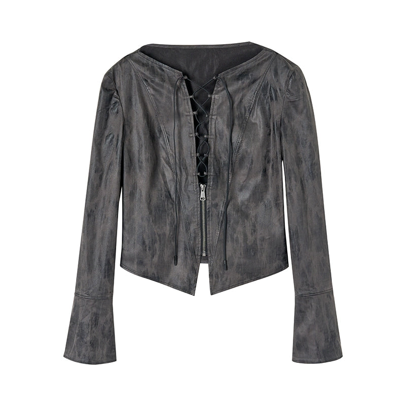 Retro Slim Strap Long Sleeve Top