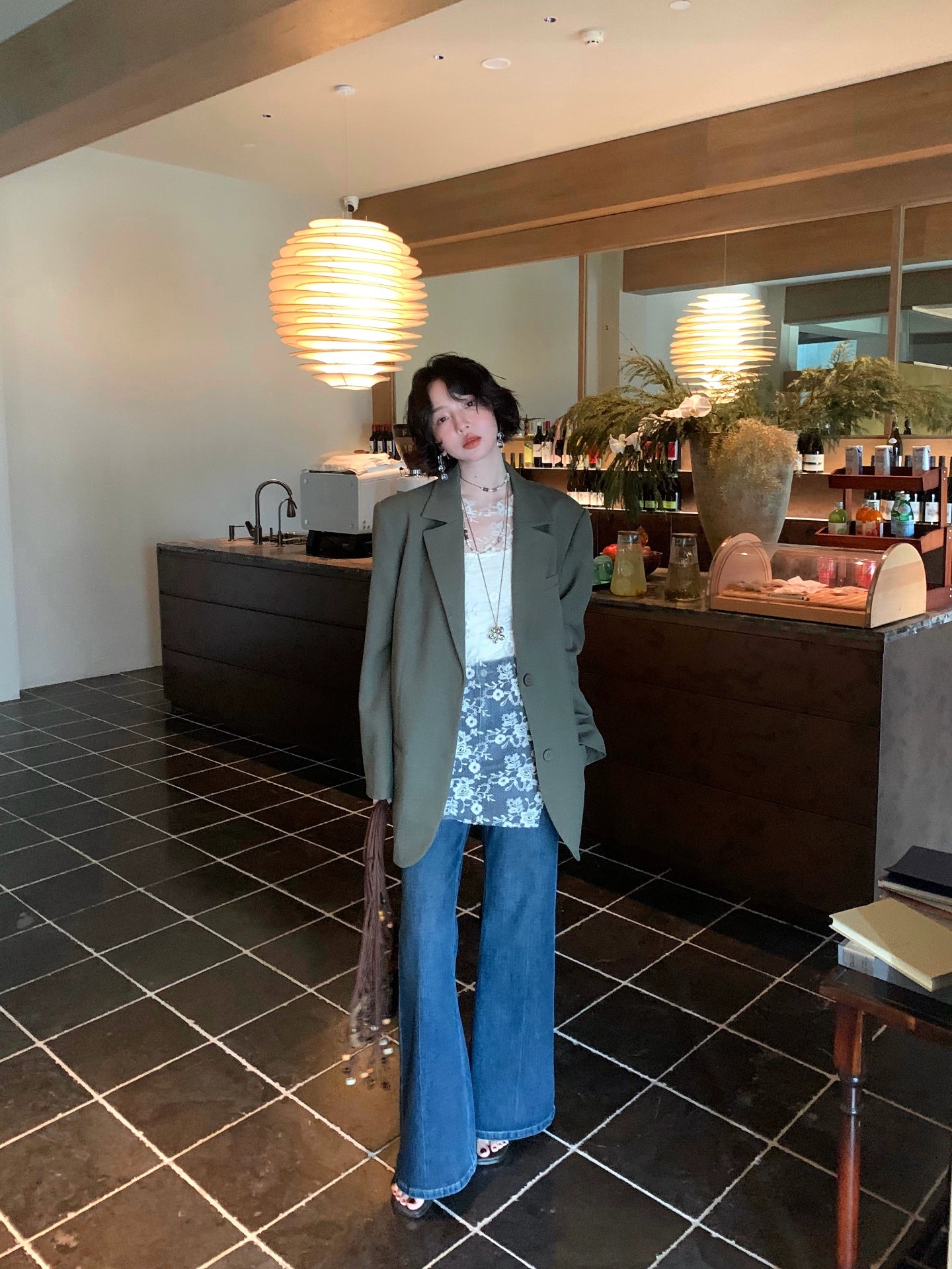 High-Waisted Straight-Leg Stretch Jeans – Hong Kong Retro Autumn Essential