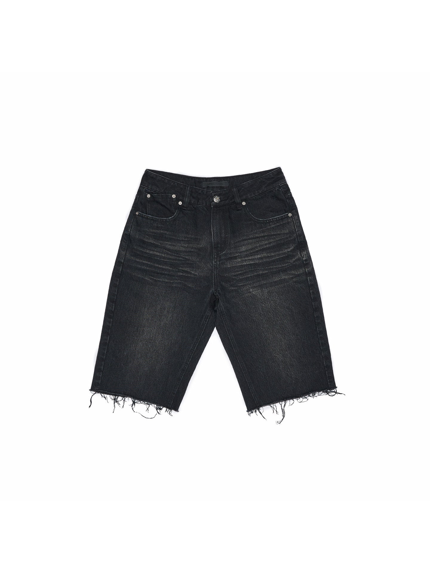 Washed Embroidered Straight-Leg Denim