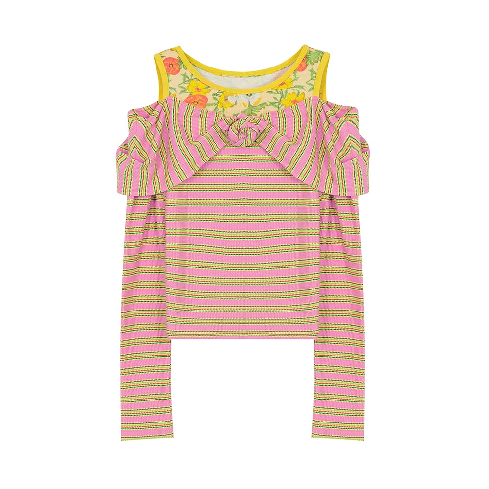 Floral Stripe Slim Shirt