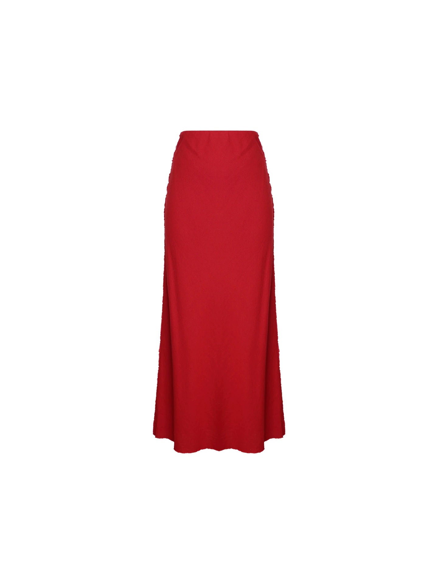 Red Rose High-Waisted Linen Pencil Skirt – Hong Kong Retro Autumn Classic