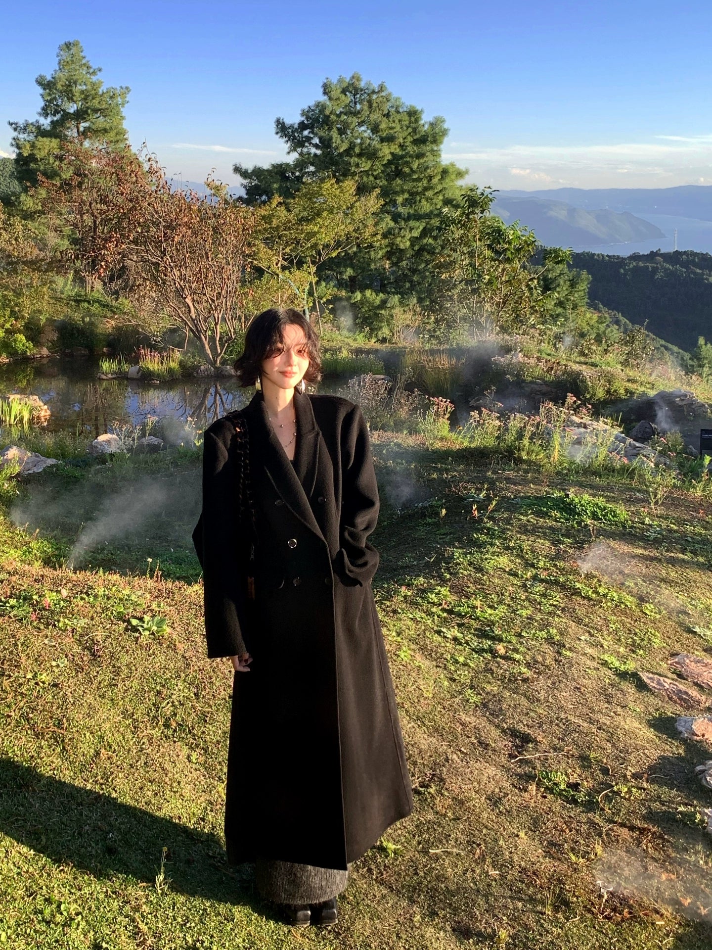 Dark Flame Profile Reversible 100% Wool Tweed Coat – Retro AW Edition