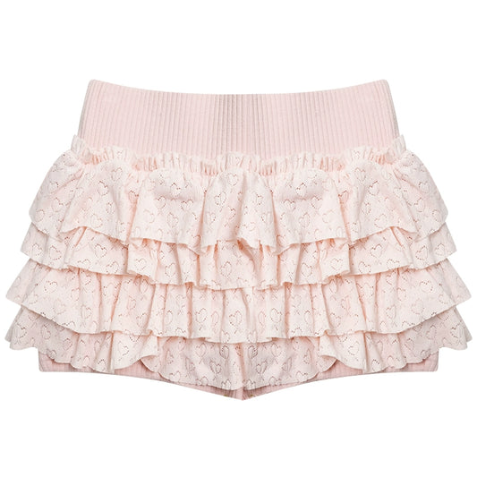 Jupe gâteau moelleuse Pink Love | Rétro taille haute, coupe ajustée pour l'été