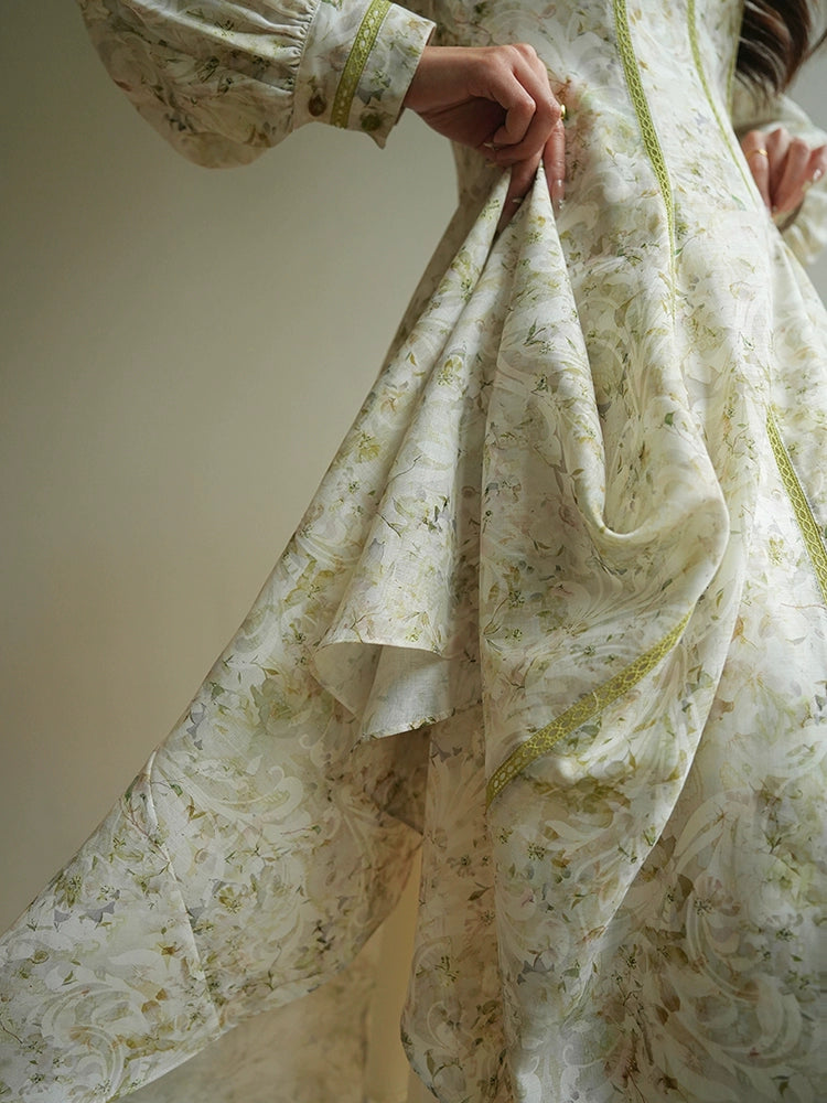 Luxury Print Swing Maxi Dress – Romantic Feminine Look