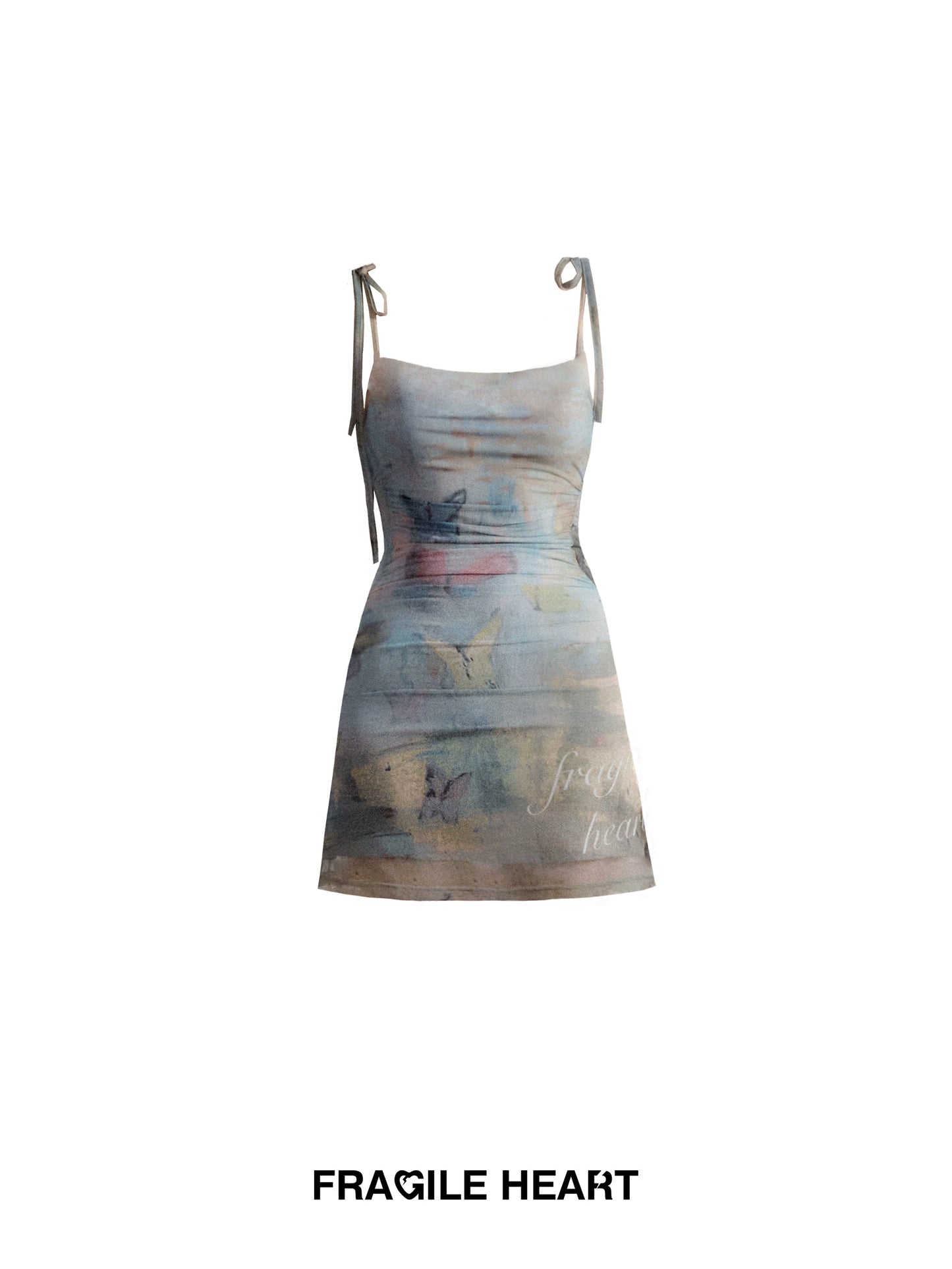 Butterfly Dream Oil Painting Print Slim Dress