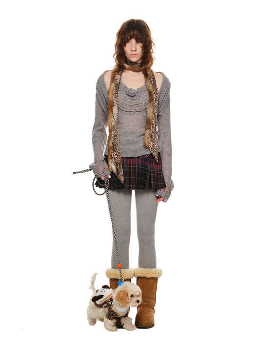 Handmade Crochet Two-Piece Set – Slim Halterneck Top & Cropped Cardigan