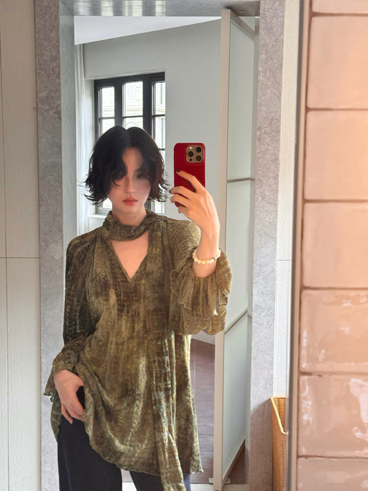 Golden Flame Tie-Dye Shirt & Tank Top Set – Hong Kong Retro Autumn Layers