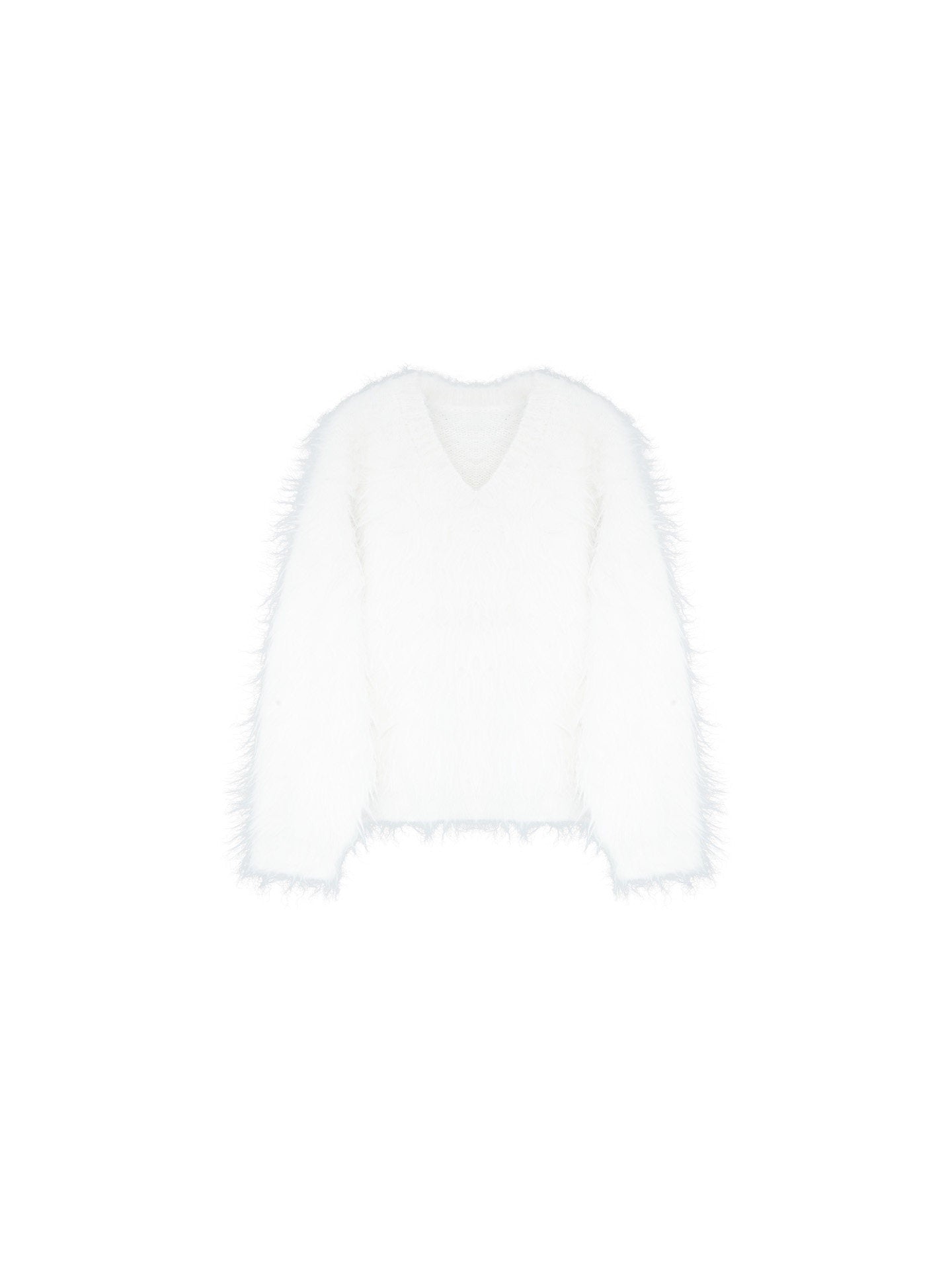 Plush V-Neck Knit Sweater