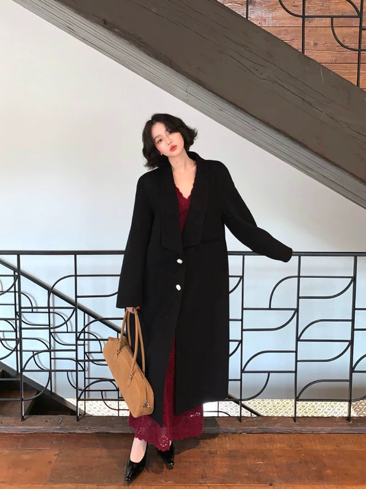 Single-Breasted Wool Coat – Go to Date Retro Warmth