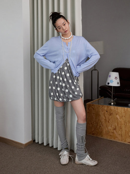 Tulip Sleeve Wool Knit Cardigan