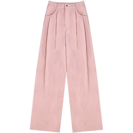 Pantalon rétro taille haute à jambes larges | Coupe slim, design décontracté d'été