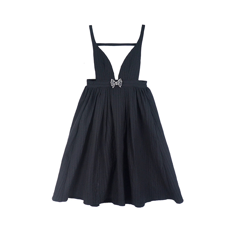 Black Bow Tie Tank Dress
