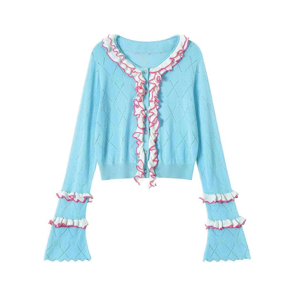 Cherry Logo V-neck Cardigan