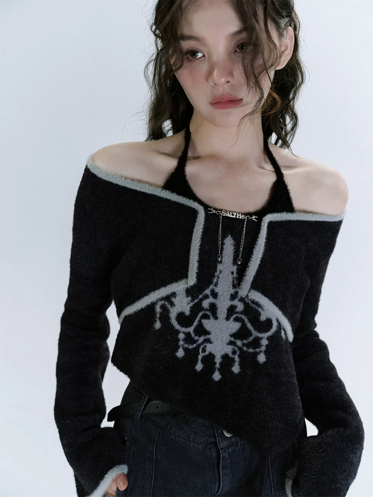 Sea Moon Crystal Plush Knit Set