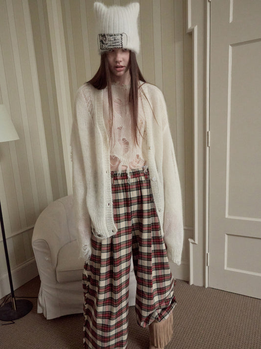 Star Cutout Mohair Cardigan