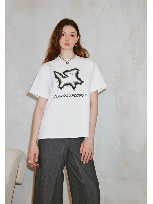 Fried Puppy Print T-Shirt