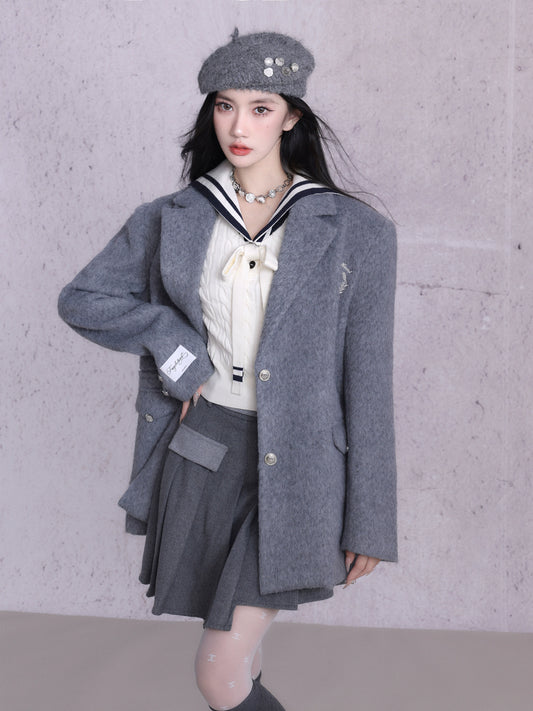 Minimalist Academy Style Woolen Coat