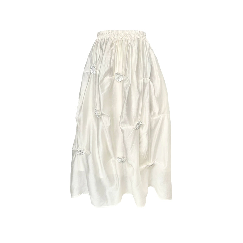 세트, 여름을위한 오리지널 디자인, 요정 흰색 태양 보호, 관점, 긴 슬리브 셔츠, 중간 길이의 치마, 2 피스 세트