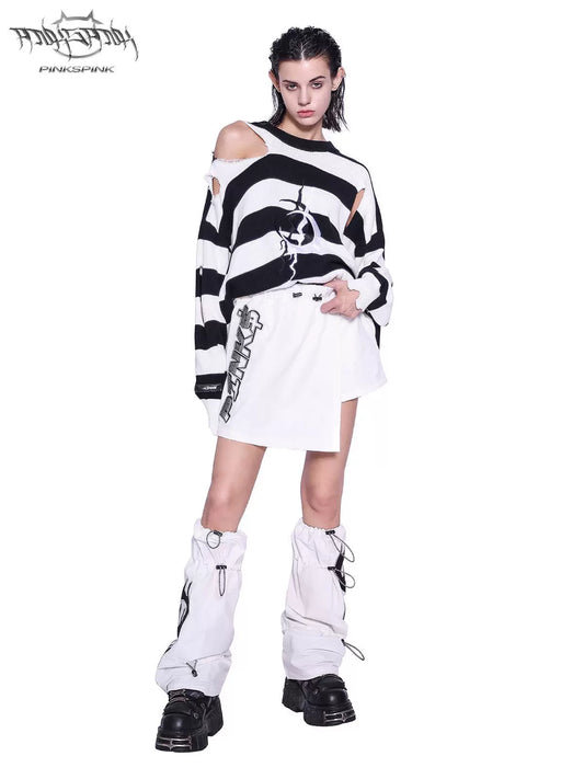 Destruction Striped Sweater – Electric Moon Punk Aesthetic