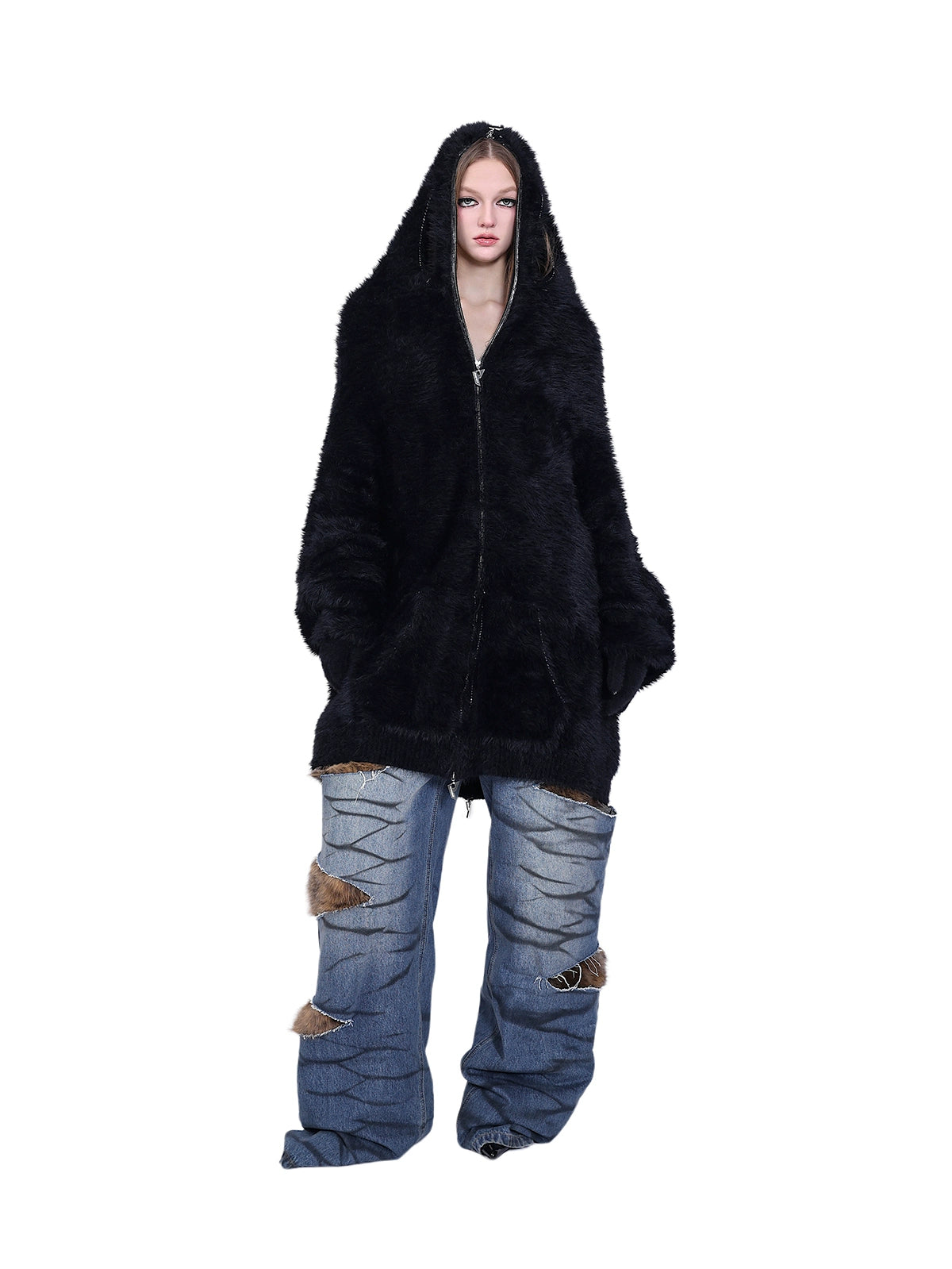 Reversible Mink Fur Thermal Hooded Y2K Jacket (Unisex)