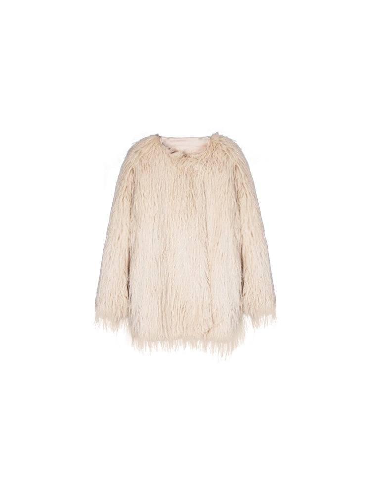 Retro Plush Faux Fur Jacket (Hong Kong Style)