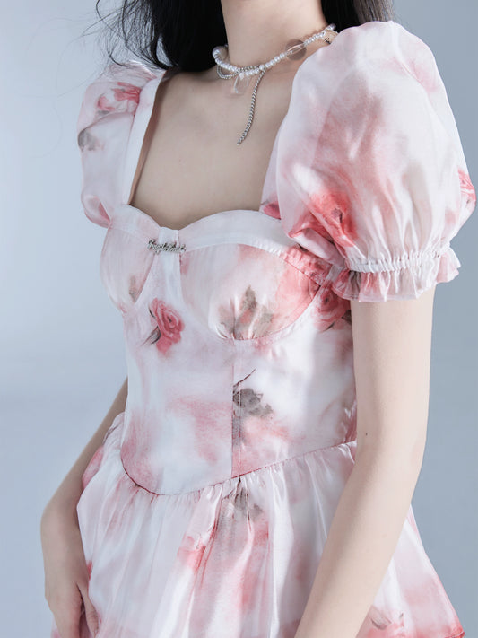 Vitality Peach Blossom Waist Princess Dress