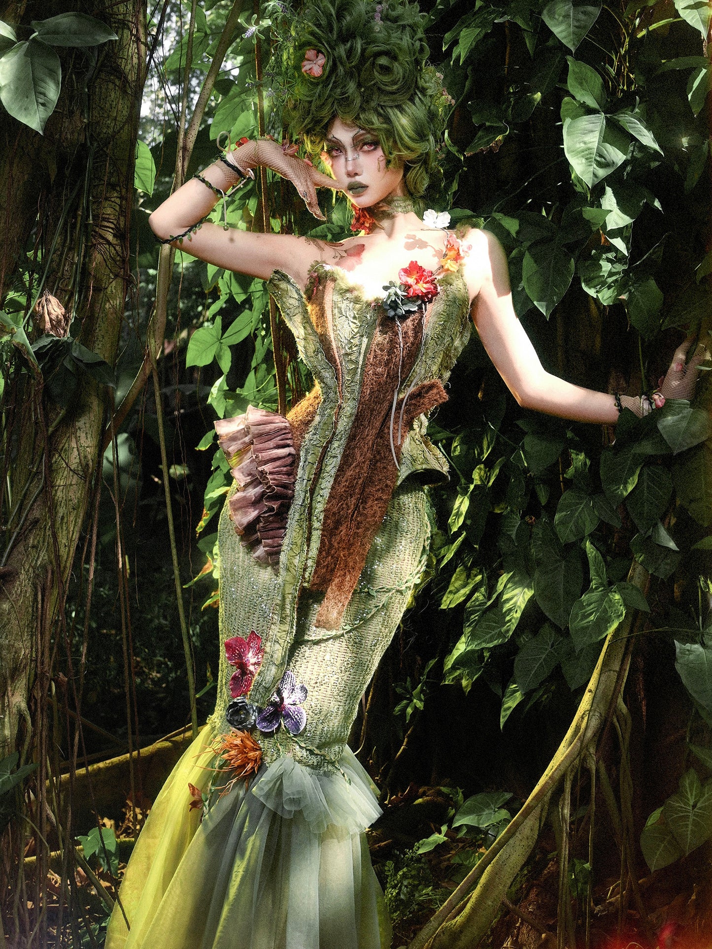 Sequin Mesh Fishtail Skirt – Forest Spirit Flower Fairy Design