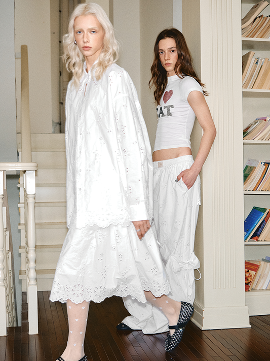 Jacquard Silhouette White Shirt – Elegant Premium Texture